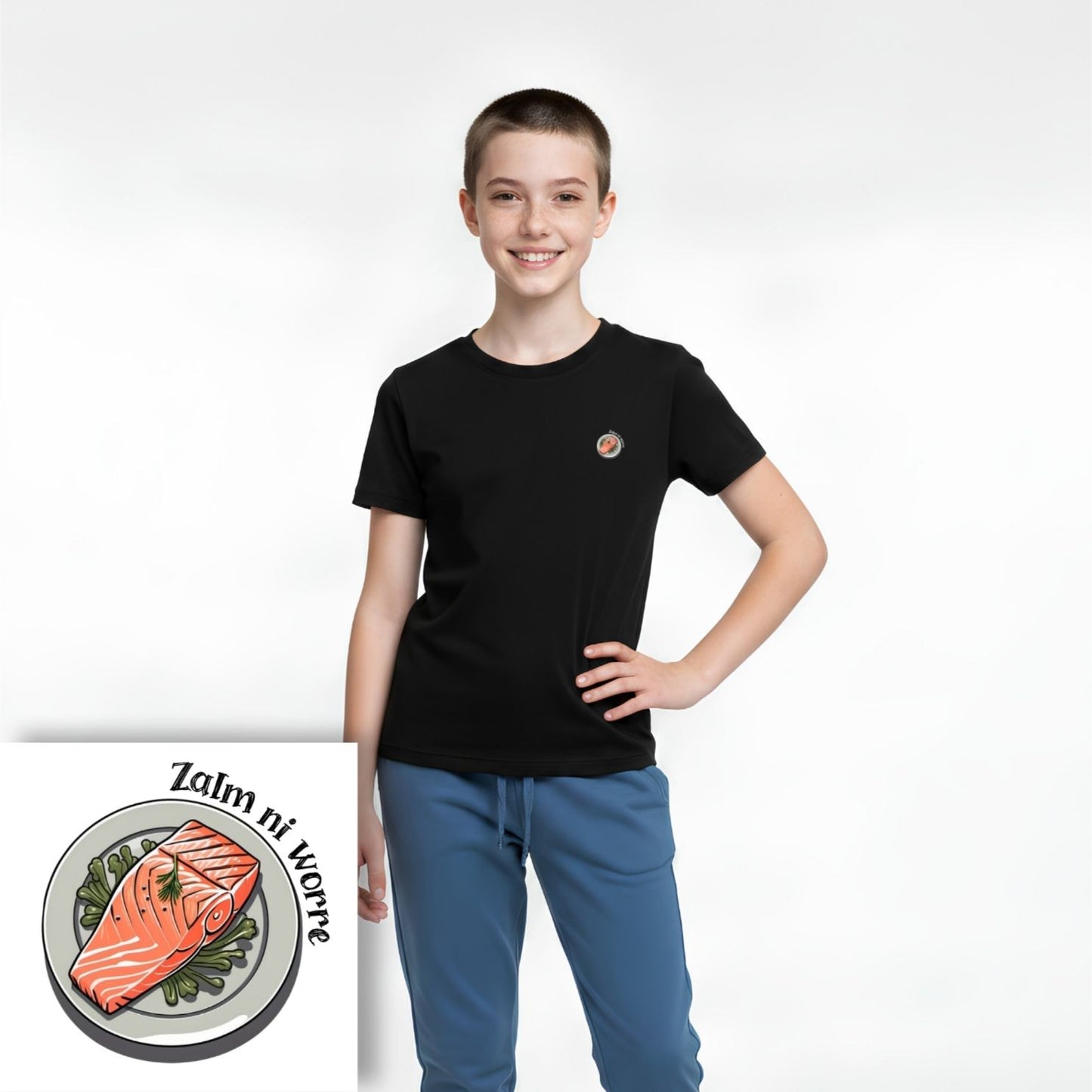 T-shirt kids - Zalm ni worre