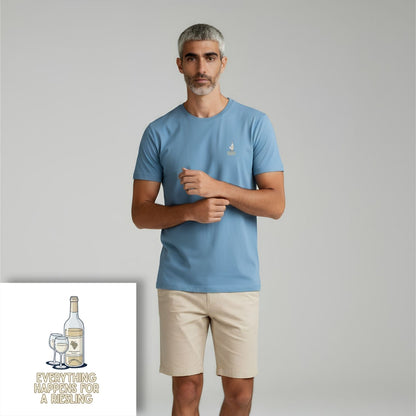 T-shirt heren - Everything happens for a Riesling
