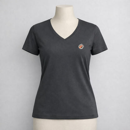 T-shirt dames V-hals - Zalm ni worre