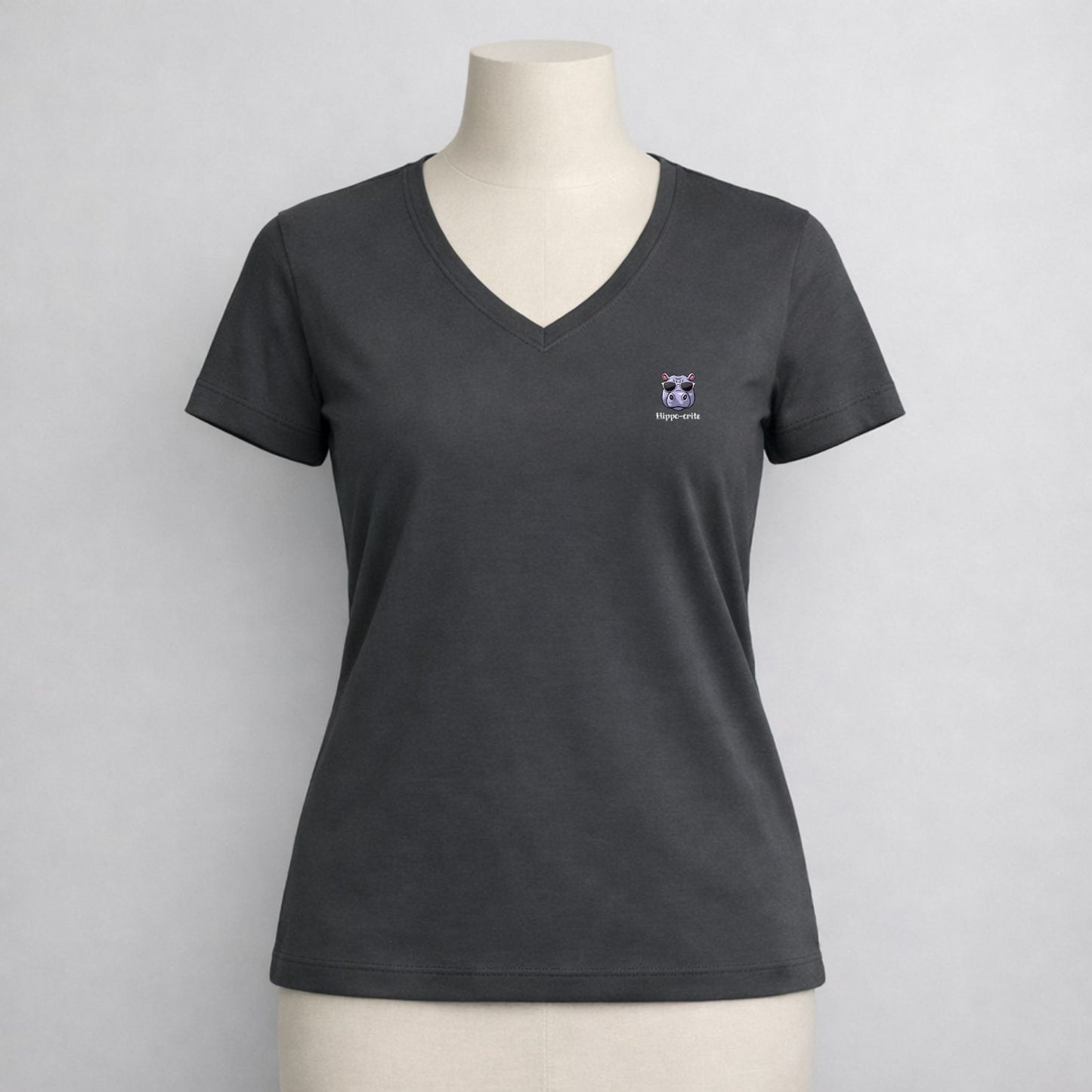 T-shirt dames V-hals - Hippo-crite