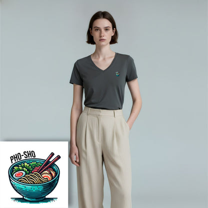 T-shirt dames V-hals - Pho sho
