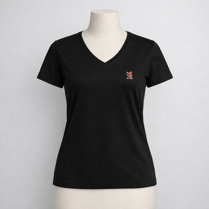 T-shirt dames V-hals - For fox sake