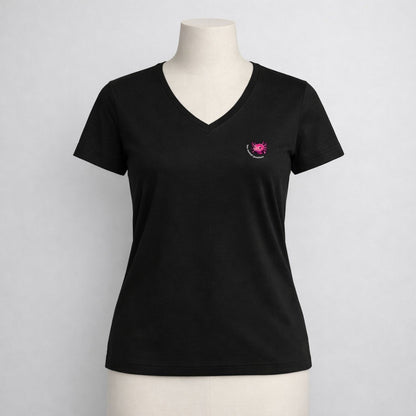 T-shirt dames V-hals - You axolotl questions