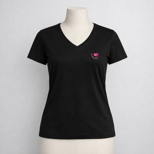 T-shirt dames V-hals - You axolotl questions