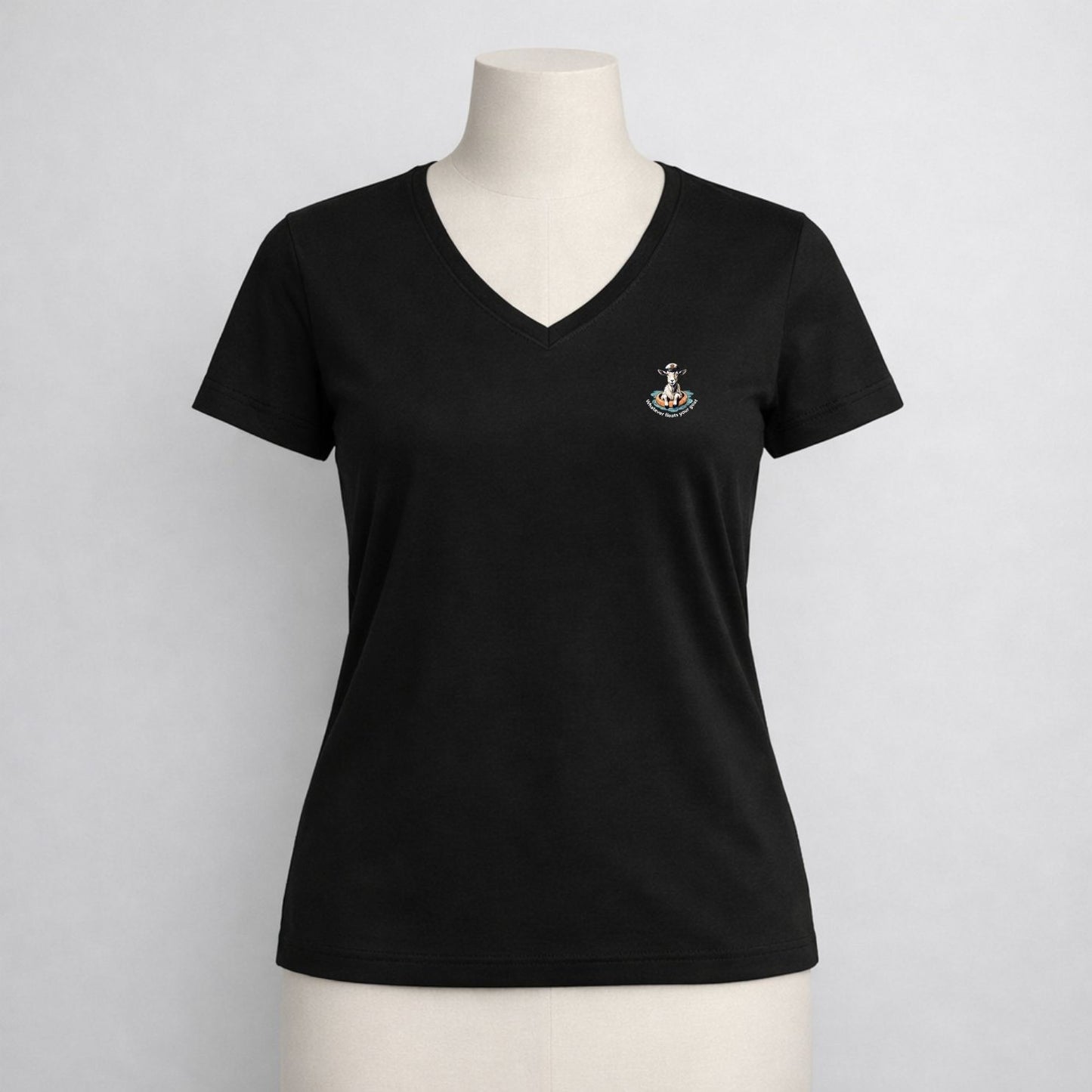 T-shirt dames V-hals - Whatever floats your goat
