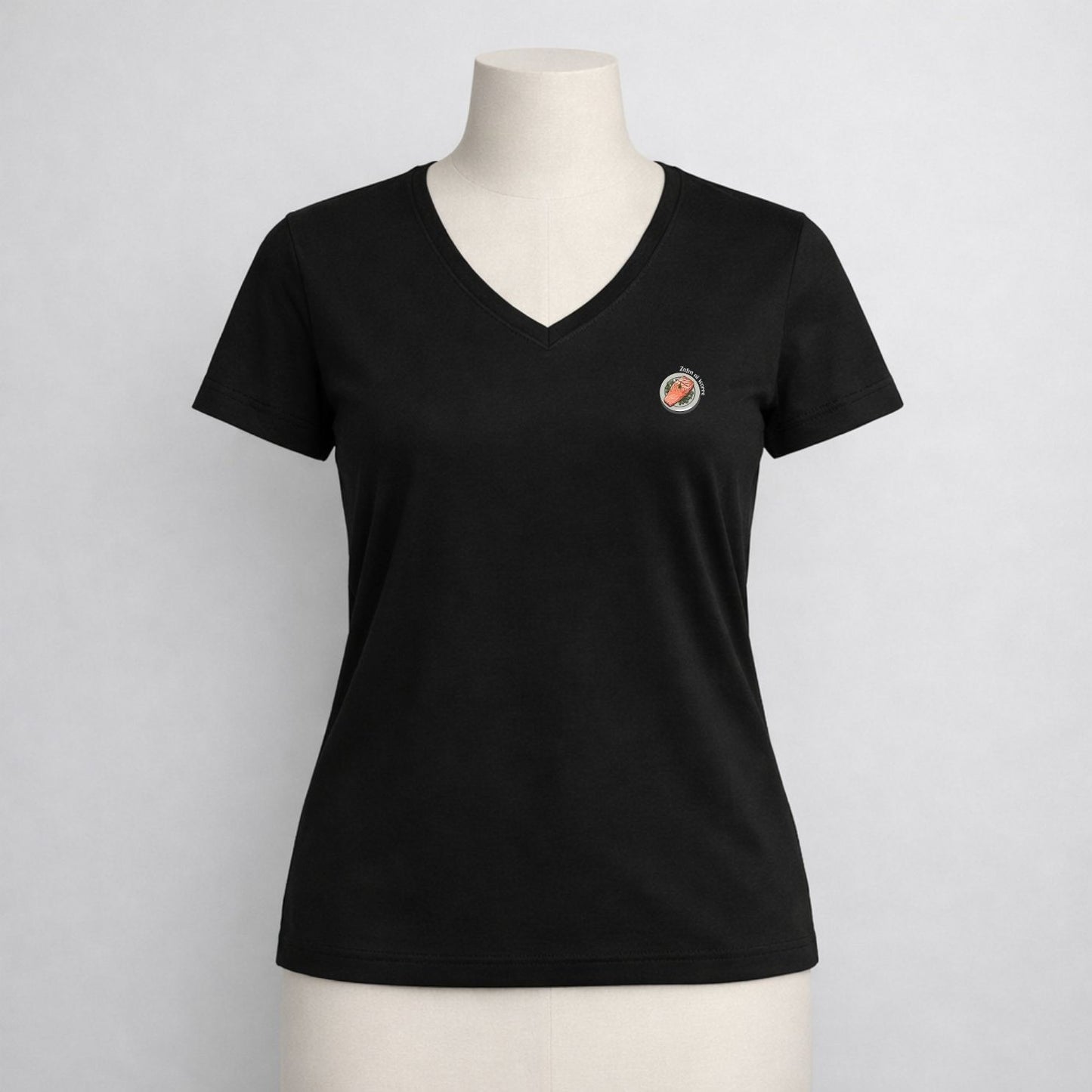 T-shirt dames V-hals - Zalm ni worre