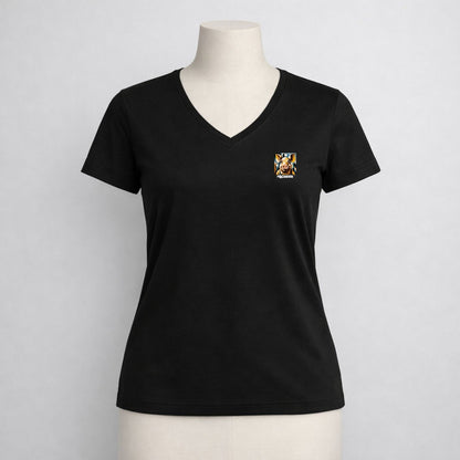 T-shirt dames V-hals - Pigcasso