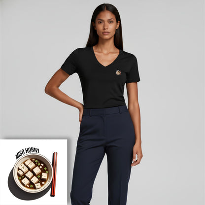 T-shirt dames V-hals - Miso horny