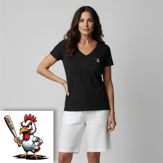 T-shirt dames V-hals - Fowl play