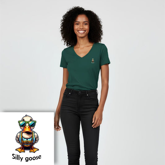 T-shirt dames V-hals - Silly goose