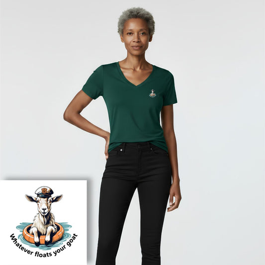 T-shirt dames V-hals - Whatever floats your goat