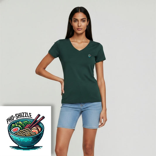 T-shirt dames V-hals - Pho shizzle