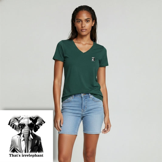 T-shirt dames V-hals - That's irrelephant