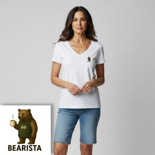 T-shirt dames V-hals - Bearista