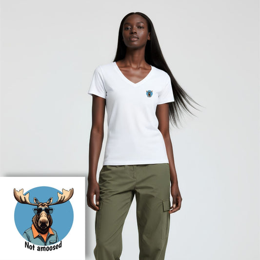 T-shirt dames V-hals - Not amoosed