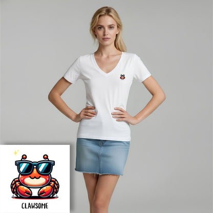 T-shirt dames V-hals - Clawsome cute