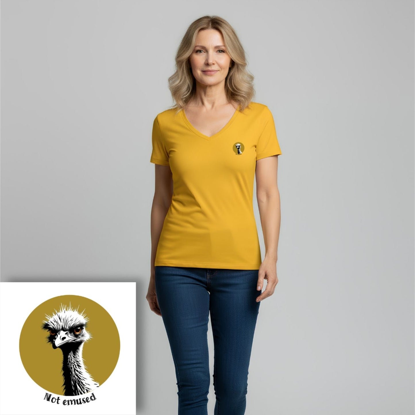 T-shirt dames V-hals - Not emused